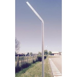 Poteau T de défense 2,50 m avec bavolet de 50 cm, galvanisation à chaud