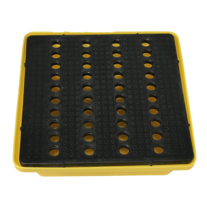 Bacs de rétention jaune Plast'Up, empilable, avec ou sans caillebotis - 30 L
