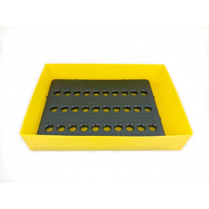 Bacs de rétention jaune Plast'Up, avec ou sans caillebotis - 25 L