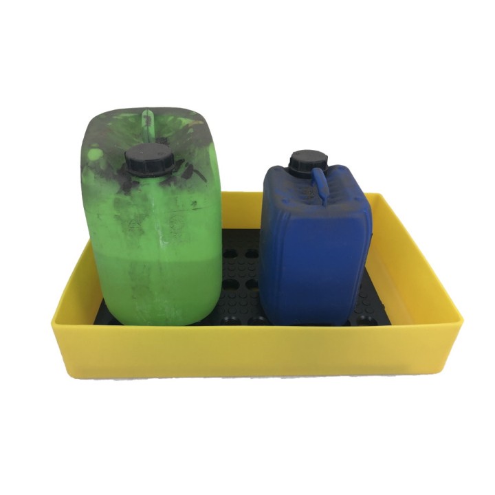 Bacs de rétention jaune Plast'Up, avec ou sans caillebotis - 25 L