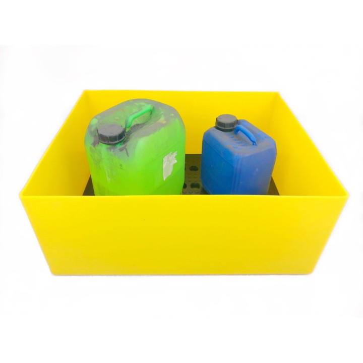 Bacs de rétention jaune Plast'Up, avec ou sans caillebotis - 99 L