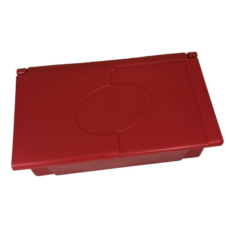 Bacs à sable ou sel PEHD Rouge Plast'Up avec 1 pelle - 50 à 300 L