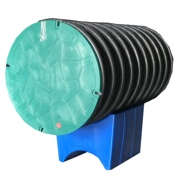 Support réversible PEHD bleu Plast'Up pour fût 60L et 200L