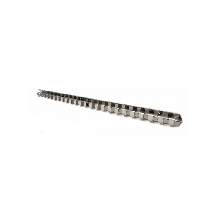 Profilé à crochets 98 cm, inox pour lanière PVC transparente