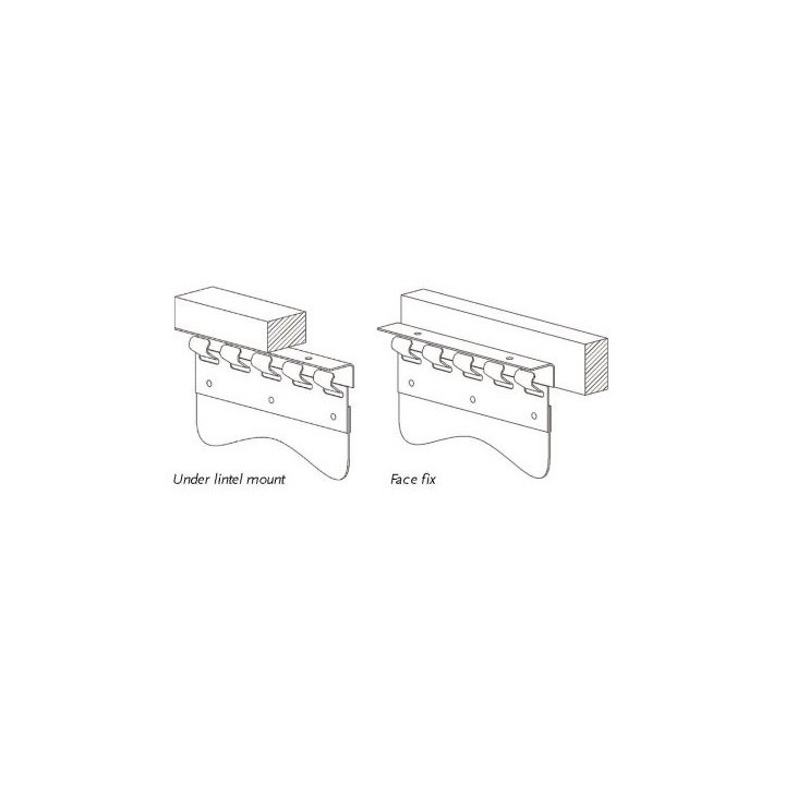 Profilé à crochets 98 cm, inox pour lanière PVC transparente
