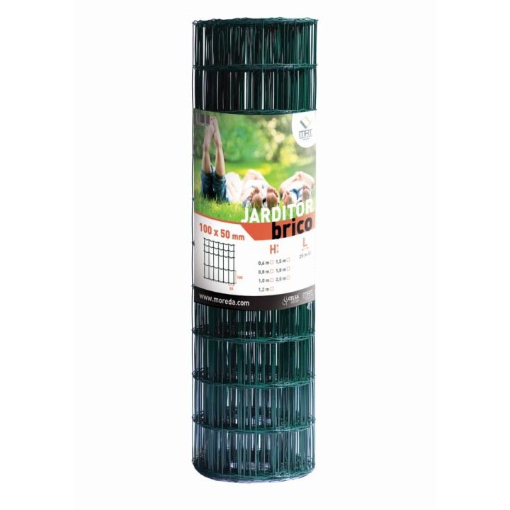 Grillage Soudé Vert Qualité Brico maille 100 x 50 mm rouleau de 25 m