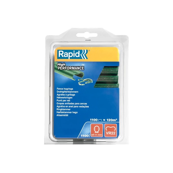 Agrafes Rapid VR22 Plastifiées Vertes (x1100) pour pince Rapid FP20 ou FP222