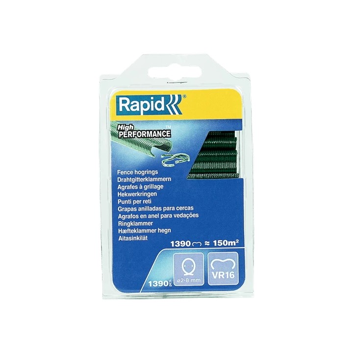 Agrafes Rapid VR16 Plastifiées vertes (x1390) pour pince Rapid FP20