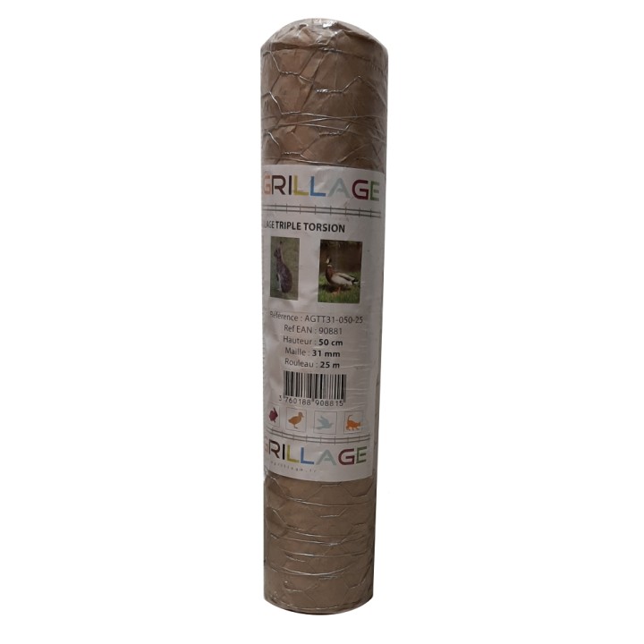 Grillage Triple Torsion 50 cm AGRILLAGE -  Longueur 25m