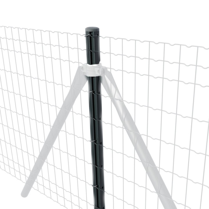 Piquet tubulaire gris anthracite Quickfix avec capuchon