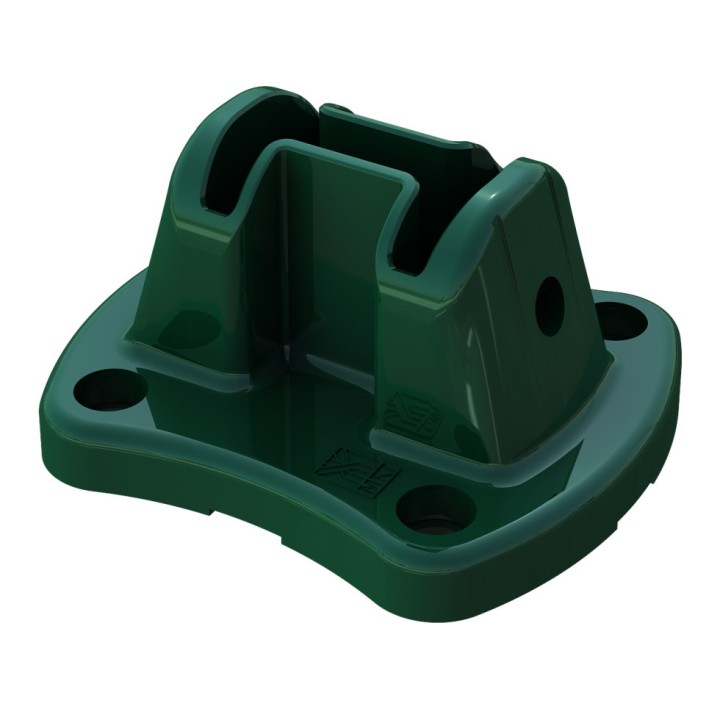 Platine Aluminium Vert et Gris pour Poteau Moreda Easyclip pour Panneau Rigide