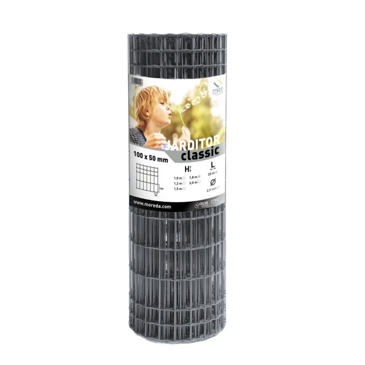 Grillage Soudé Gris Anthracite 7016 Qualité Classic maille 100x50mm rouleau de 25m