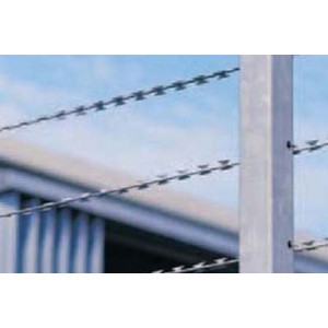 Barbelé Militaire Concertina Milironce à Plat, en Ligne - Multi-Lames - BT028 - Galva B - Long. 100m