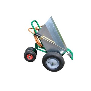 Désherbeur Thermique avec Chariot porte bouteille de gaz sur 2 roues. Utilisation longue durée sans se fatiguer