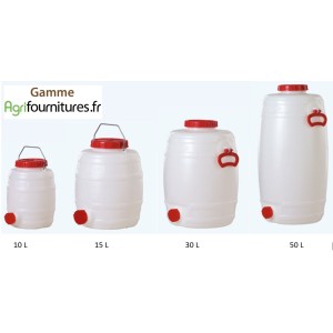 Tonnelet Cylindrique Qualité Alimentaire sans Robinet