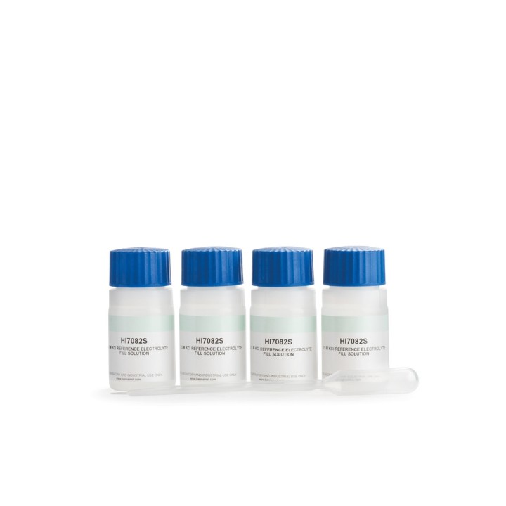 Solution électrolyte Hanna Instruments, 3,5 M KCl pour électrodes double jonction, 4 x 30 ml