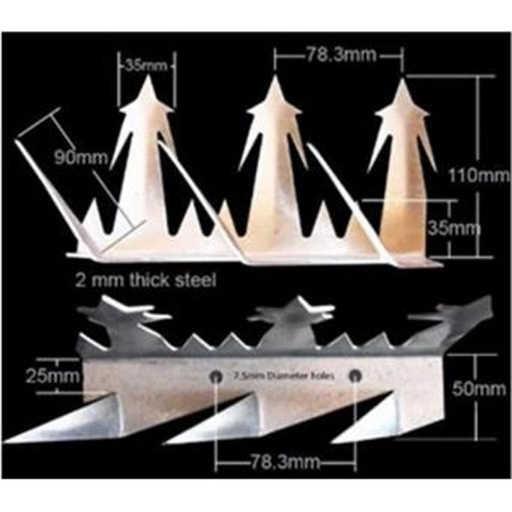 Crête - Herse défensive murale Milironce XXL Galva B (200 - 230 gr/m2) - 1 m