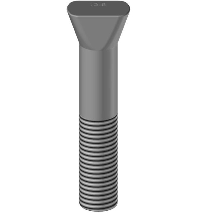 1 boulon (vis + écrou) Ø 16 mm, longueur 90 mm, tête conique 2 méplats - Pas 200
