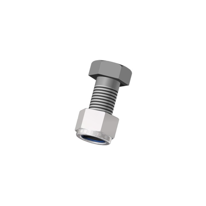 25 boulons (vis + écrou) Ø 16 mm, longueur 40 mm, tête hexagonale - Pas 150