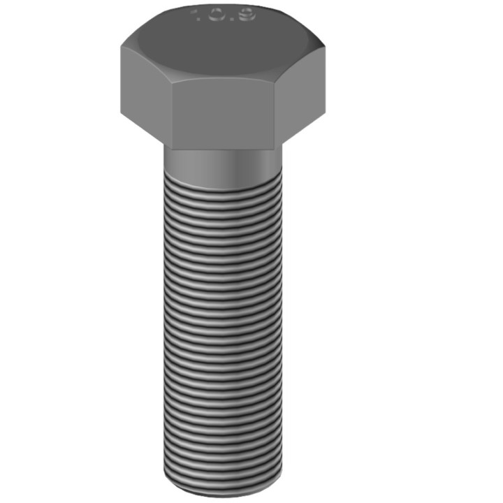 25 boulons (vis + écrou) Ø 18 mm, longueur 60 mm, tête hexagonale - Pas 150