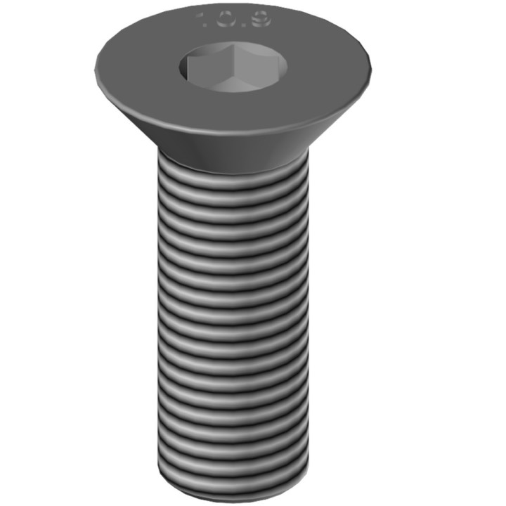 25 boulons (vis + écrou) Ø 20 mm, longueur 60 mm, tête fraisée - Pas 250