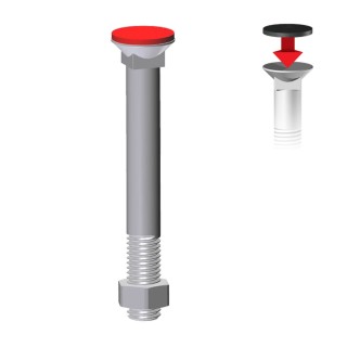 Boulon (vis + écrou) Ø 12 mm, longueur 100 mm, tête fraisée - Pas 175