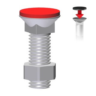 Boulon (vis + écrou) Ø 12 mm, longueur 40 mm, tête fraisée - Pas 175