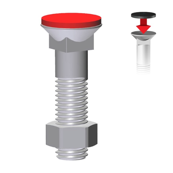 Boulon (vis + écrou) Ø 12 mm, longueur 40 mm, tête fraisée - Pas 175