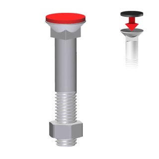 Boulon (vis + écrou) Ø 12 mm, longueur 70 mm, tête fraisée - Pas 175
