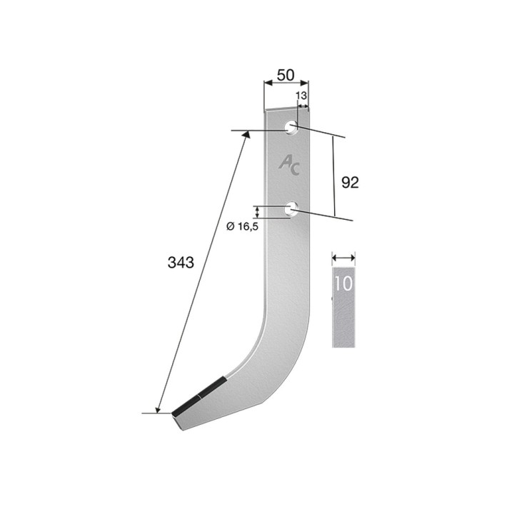 Dent butteuse Grimme 10061039 343x50x10 mm