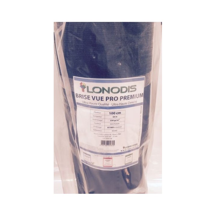 Brise Vue Vert PRO PREMIUM 230 gr/m² LONODIS 50 m occultation assurée de qualité à bas prix Agrifournitures.fr