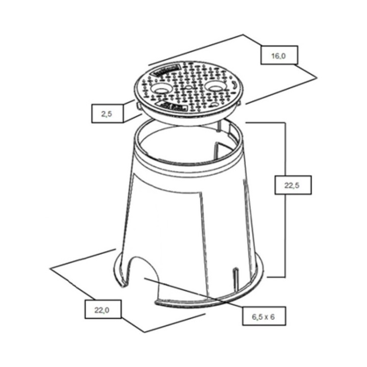 Regard de vannes Hercules rond 7" (petit) Irritrol