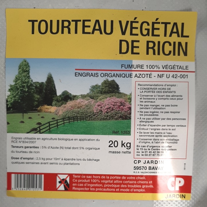 Tourteau de Ricin - Sac 20 kg