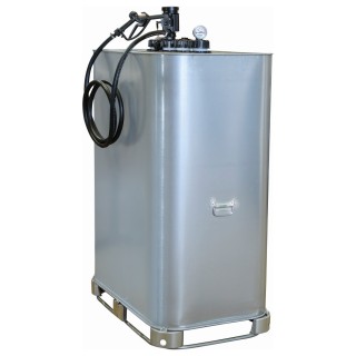 Cuve de stockage gasoil galvanisée 1000 L double paroi kit pompe à gasoil 230V 35 L/min Piusi
