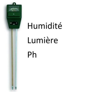 Testeur de sol : Humidité, Lumière et Ph