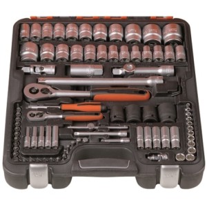 Coffret de douilles 1/4" - 1/2" et clés mixtes Bahco S106, 106 accessoires